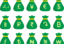 money bag, currencies, symbols