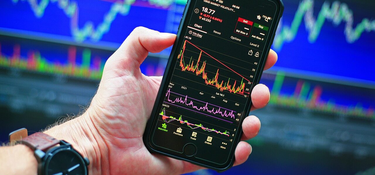 stock market, chart, phone