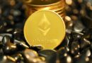 a gold coin sitting on top of a pile of rocks