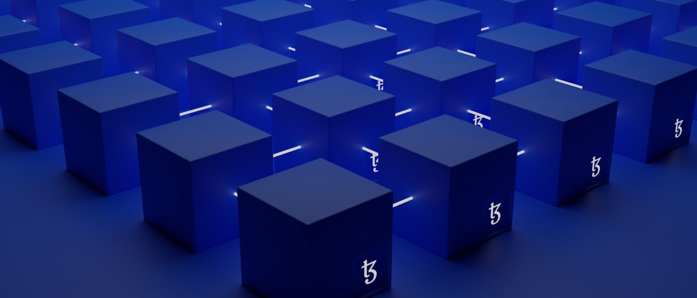 a group of blue cubes with numbers on them