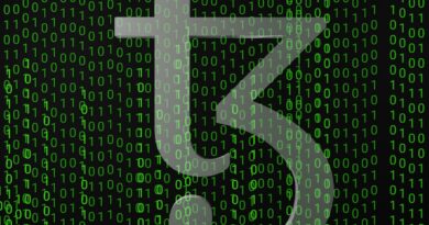a green and black background with numbers and the number five