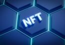 a blue hexagonal background with the word nft on it