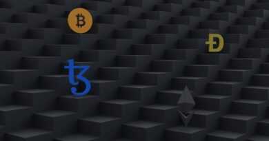 a bunch of different types of bitcoins on a black background