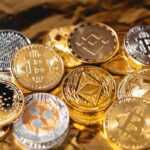 silver and gold round coins