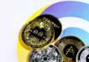 a pile of bitcoins sitting on top of each other