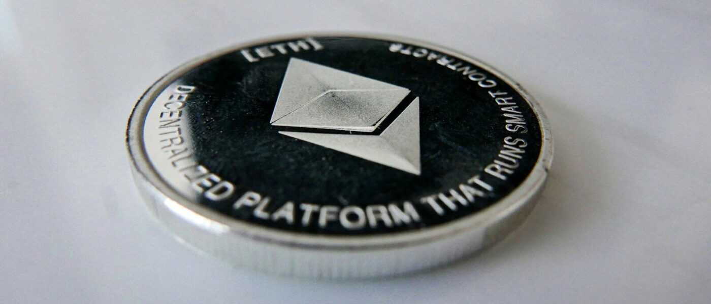 a close up of a coin on a table