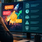 Slogan projektu krypto to nie analiza: jak sprawdzać stronę przed zakupem tokena Inwestor analizujący stronę projektu krypto według checklisty ryzyka i tokenomiki